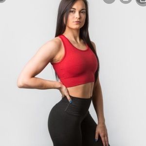 Alphalete Vault Bra in Formula Red